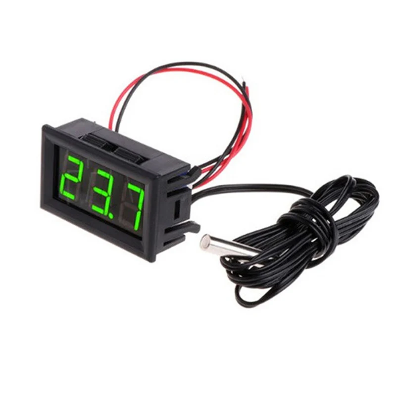 5V 12V 0.56 "LED Digital Termometer Mobil Dalam Ruangan Luar Ruangan Inkubator Acquarium Sensor Suhu Meter Monitor Stasiun Cuaca