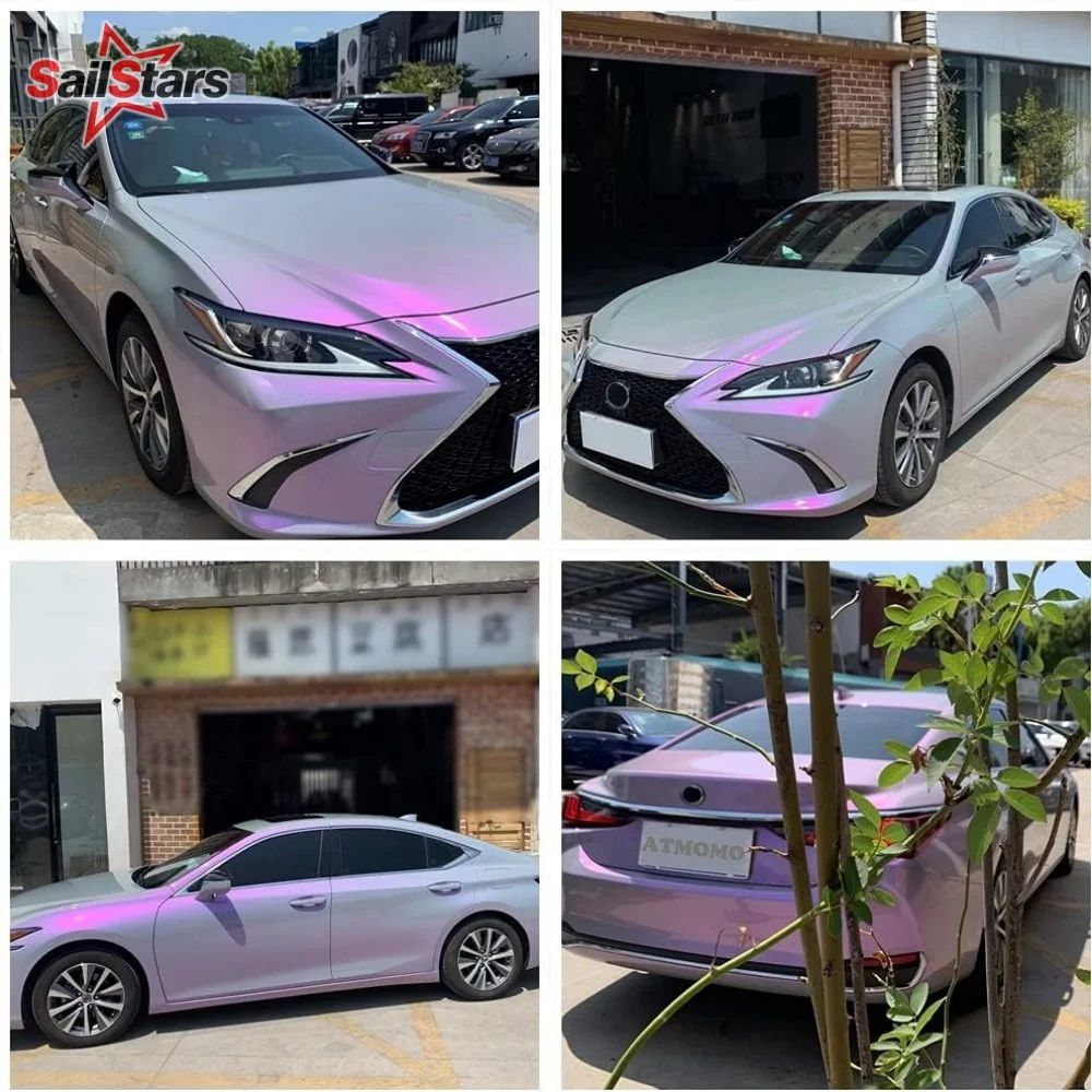 Glossy Magic Candy PET Vinyl Wrap Film Grey Purple Waterproof Decal Chameleon Car Wrapping Car Accessories Motorcycle