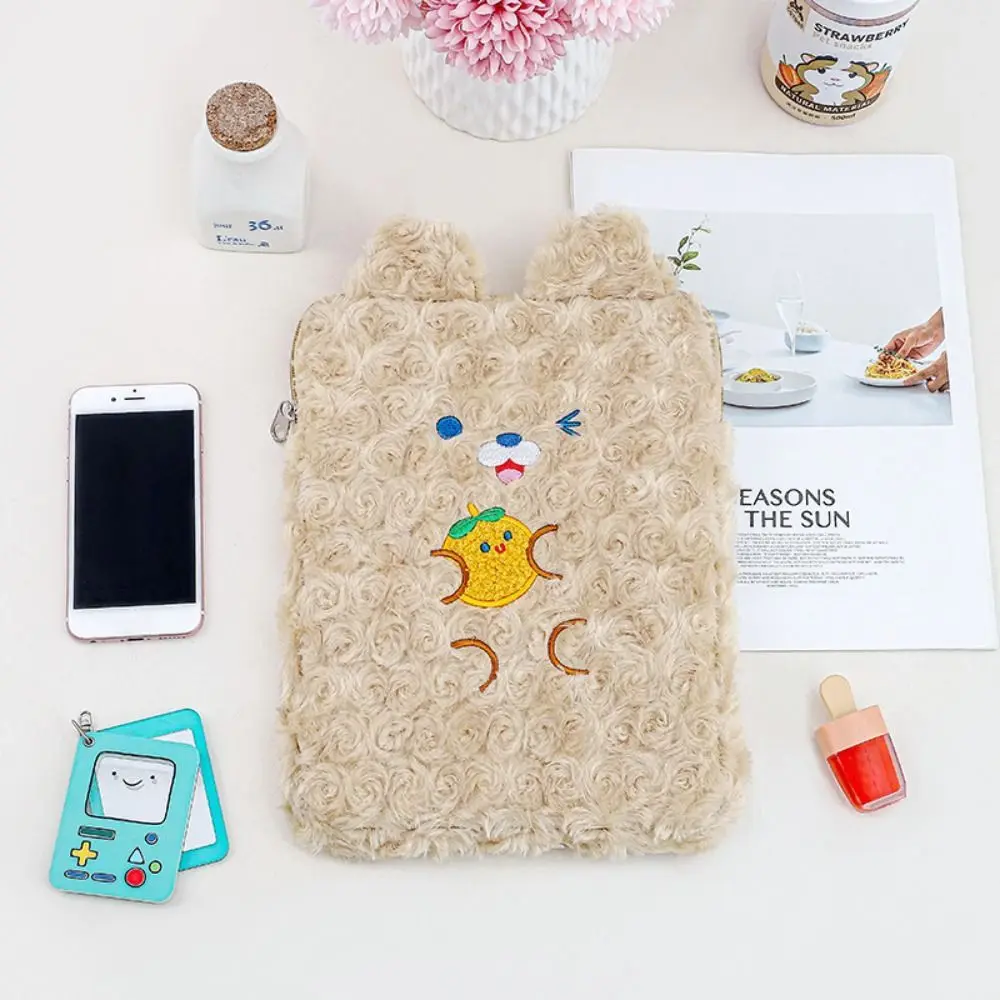 9-11 Inch Plush Laptop Sleeve Portable Soft Plush Rabbit Case Shockproof Padded Shockproof iPad Protective Case Business Trip