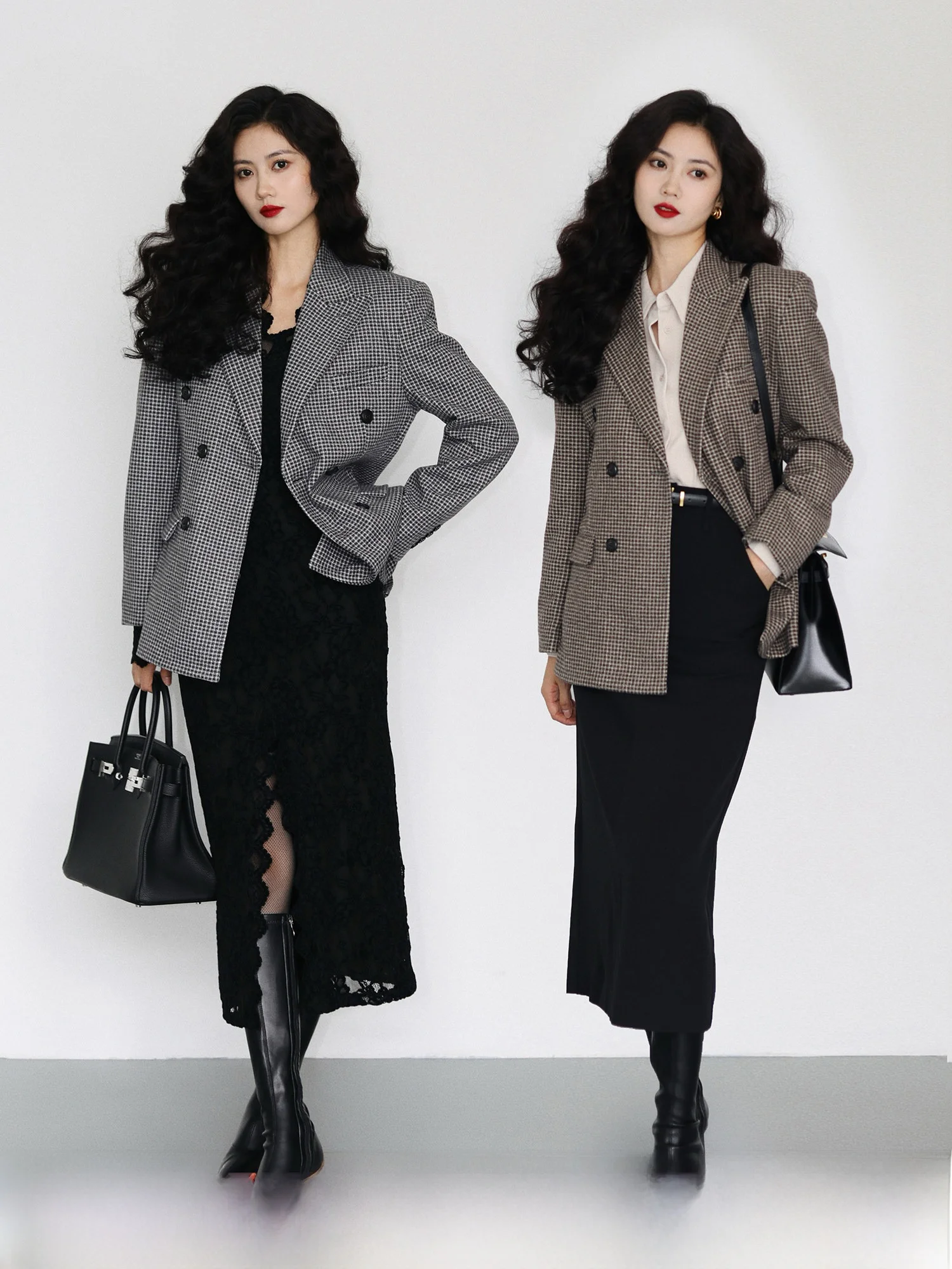 

Женский твидовый костюм TAIYANG OFFICE: пиджак и шерстяное пальто в западном стиле, новинка весны 2025 года, для офиса и повседневной носки