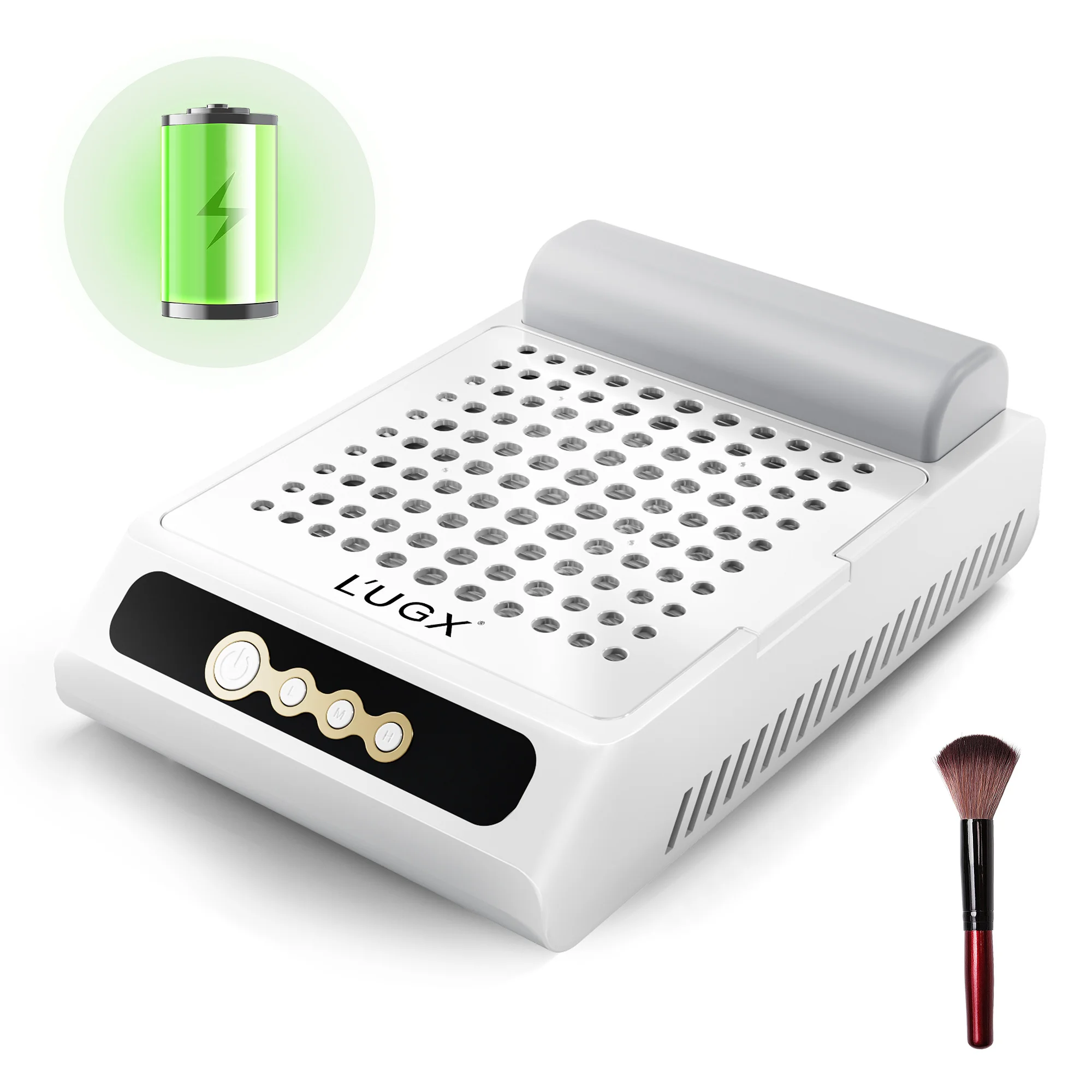 

24W Nail Dust Collector Vacuum Dust Fan Rechargeable Reusable Filter With Brush Professional Nail Equipment Adjustable Speed