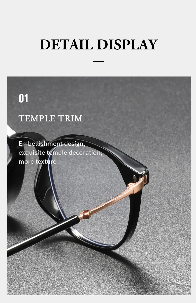 Modisches Design Neue Übergroße Legierungs-Freizeitbrille mit Sehstärke Photochrome Anti-Blaulicht-Brille für Herren Astigmatismus-Brillen – Detail 5