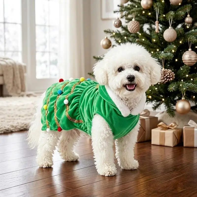 1 Stück grüner Weihnachts-Hut für Haustiere, geeignet für Katzen, Hunde, als Weihnachtsgeschenk-Dekoration und zum passenden Gebrauch. – Detail 5
