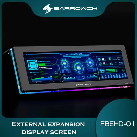 Barrowch PC Case Monitor Hardware Display AIDA64 DIY External Screen Real-Time Status Detector 8.8'' HD HDMI 5V ARGB FBEHD-01