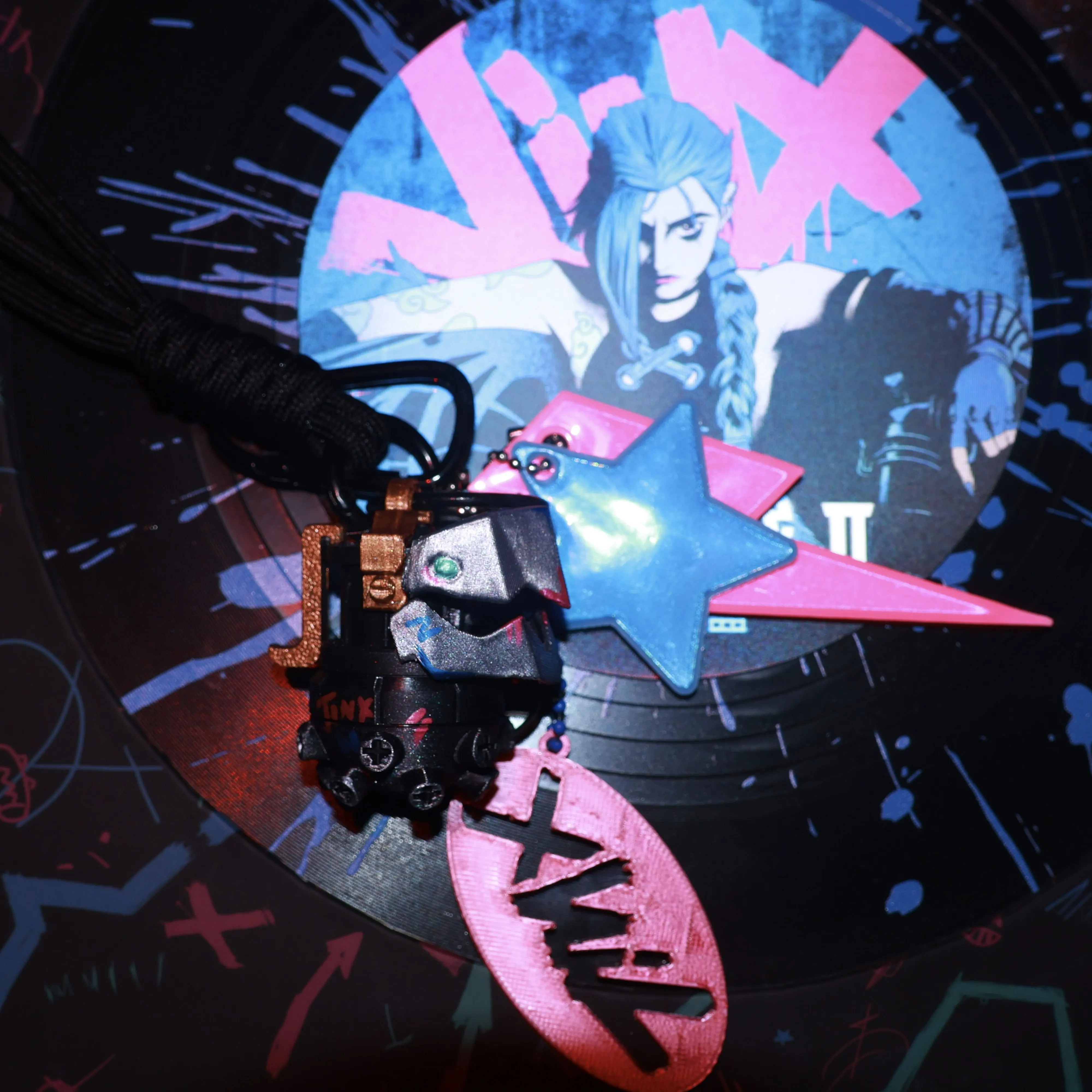 Jinx Grenade Keychain - League of Legends Arcane Accessory (In Stock) view 2
