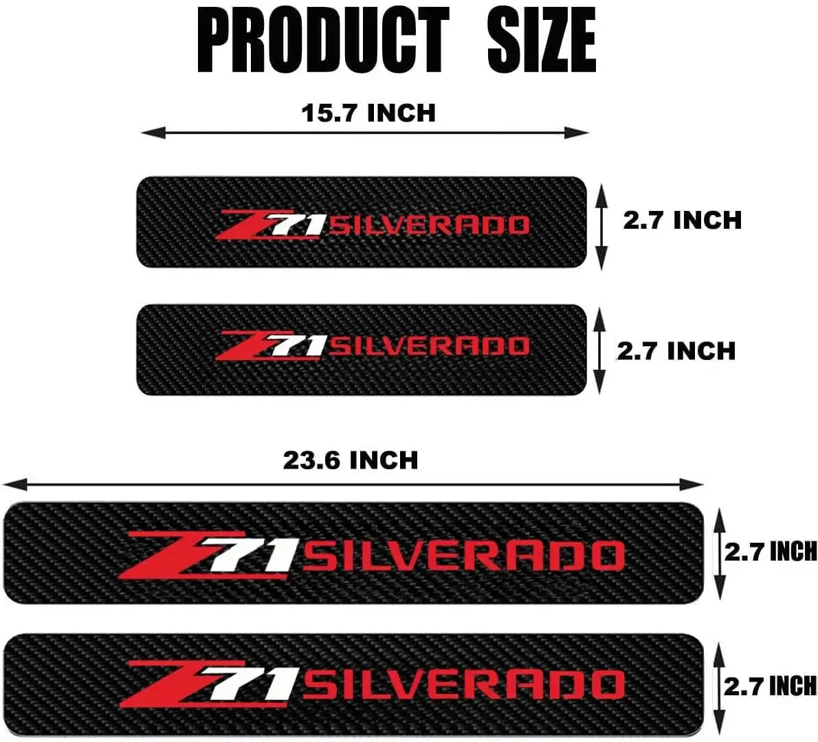 Adesivo per protezione battitacco per portiera auto Protezione per soglia Decalcomania in fibra di carbonio Accessori per lo styling per GMC 1500 compatibile con Z71