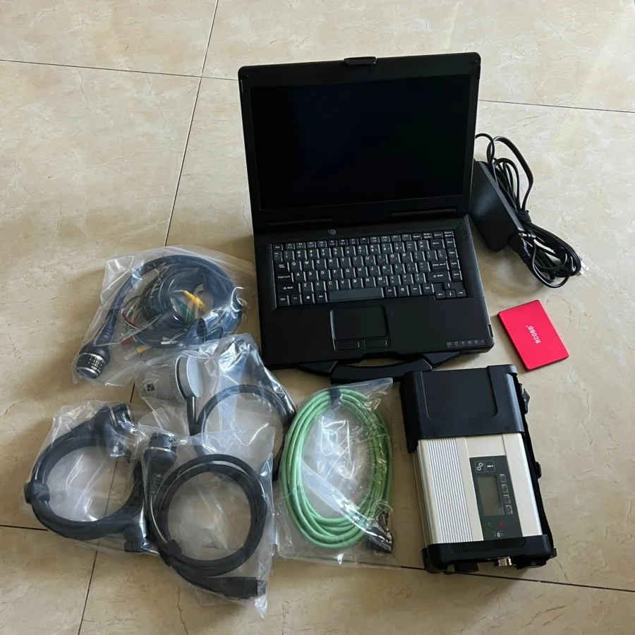 Newest! MB SD C5 Star Diagnosis Sd Connect compact 5 diagnosis tool with Super SSD software 2024.06v in cf-53 military laptop 4g