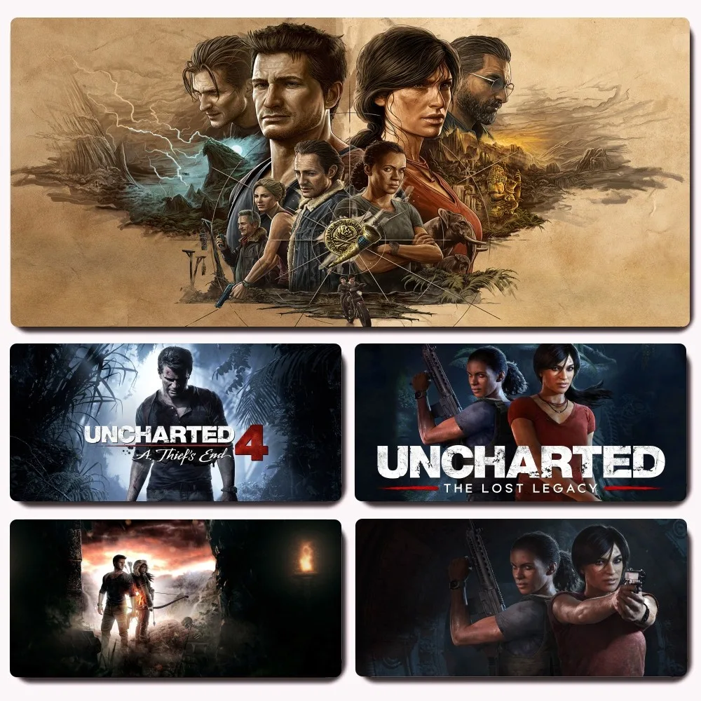 Uncharted 4 The Lost Legacy Game Mousepad Gaming Office Desk Pads Large For Computer Non-slip Lockedge Mouse Pad