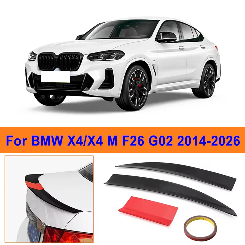 

For BMW X4 X4 M F26 G02 2014-2026 3-Section ABS Rear Trunk Spoiler 115-125cm Adjustable Sports Decor Top Wing Car Exterior Parts