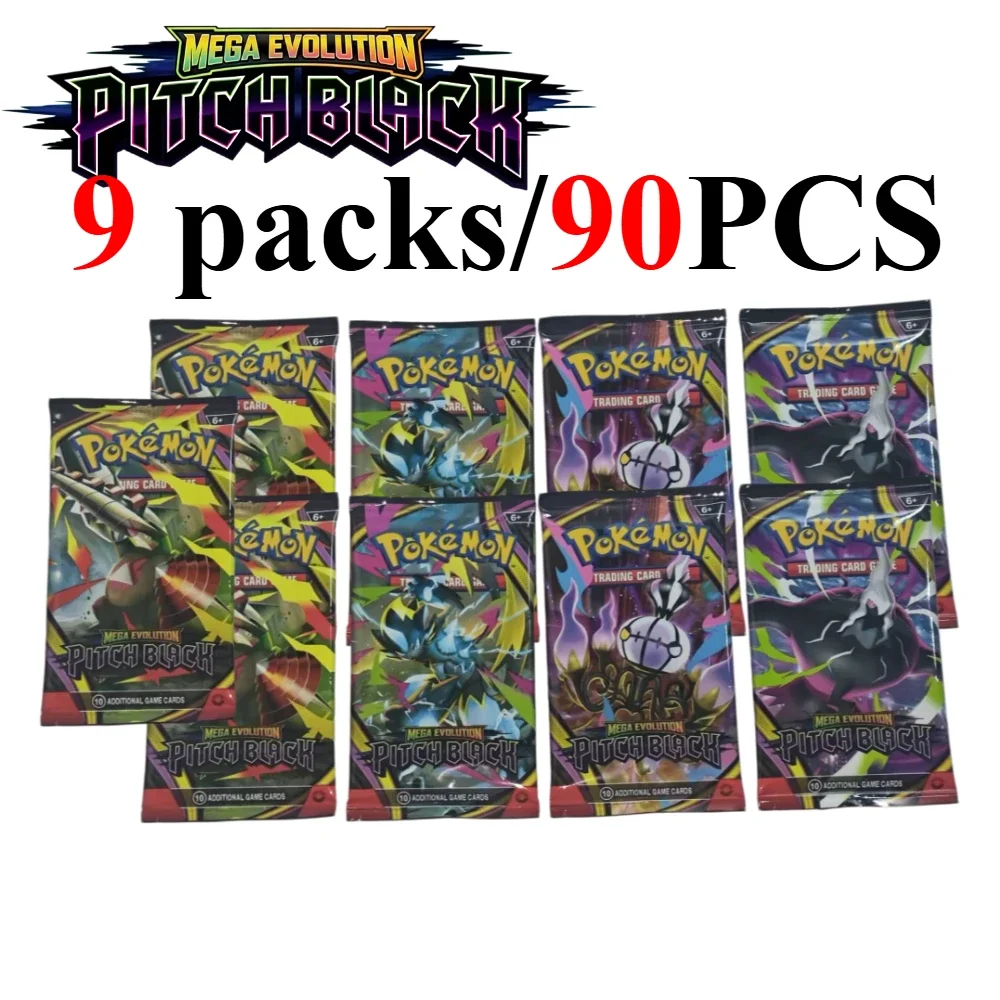 9 Packungen Pokémon TCG Mega Evolution-Pitch Black Booster Ascended Heroes Phantasmal Flames TCG Sammelkarten-Set – Detail 2