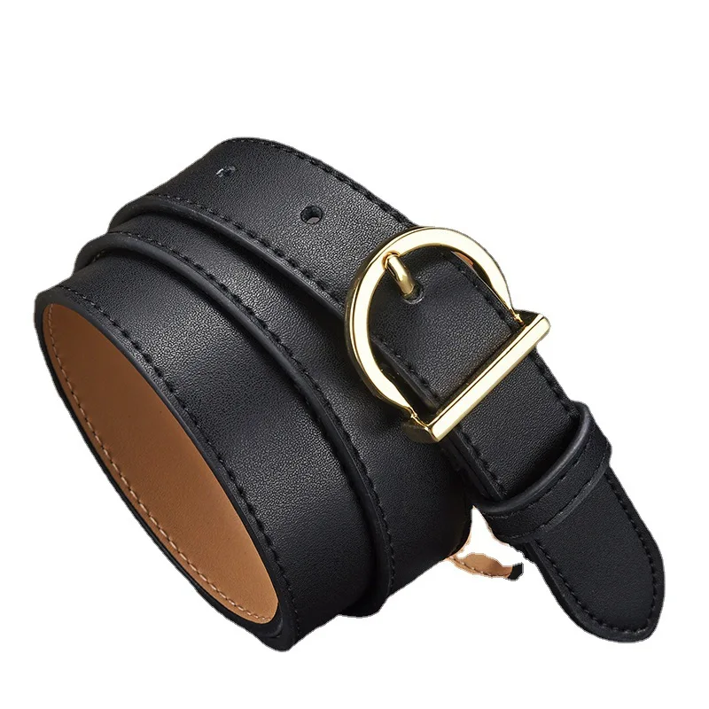 

Women's Genuine Leather New Fashion Thin Belt Popular Fashion Versatile J Simple Korean Student Belt