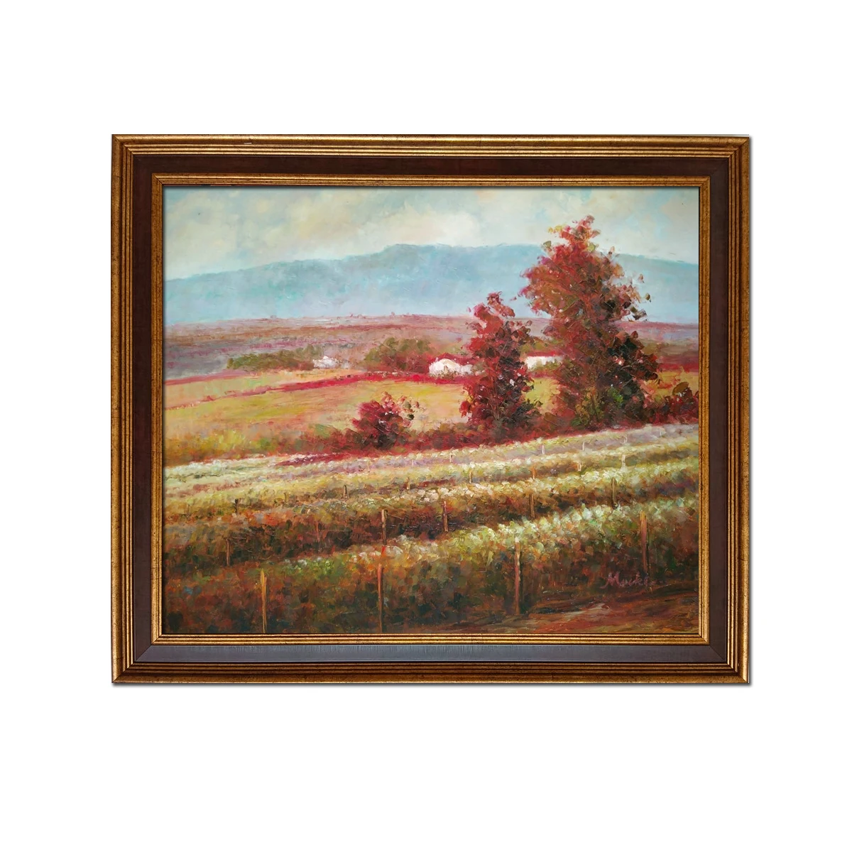 

Golden Framed-Modern Home Decor Wall Art Hand painted Classical IMPRESSIONISM Landscape Oil Painting on Canvas