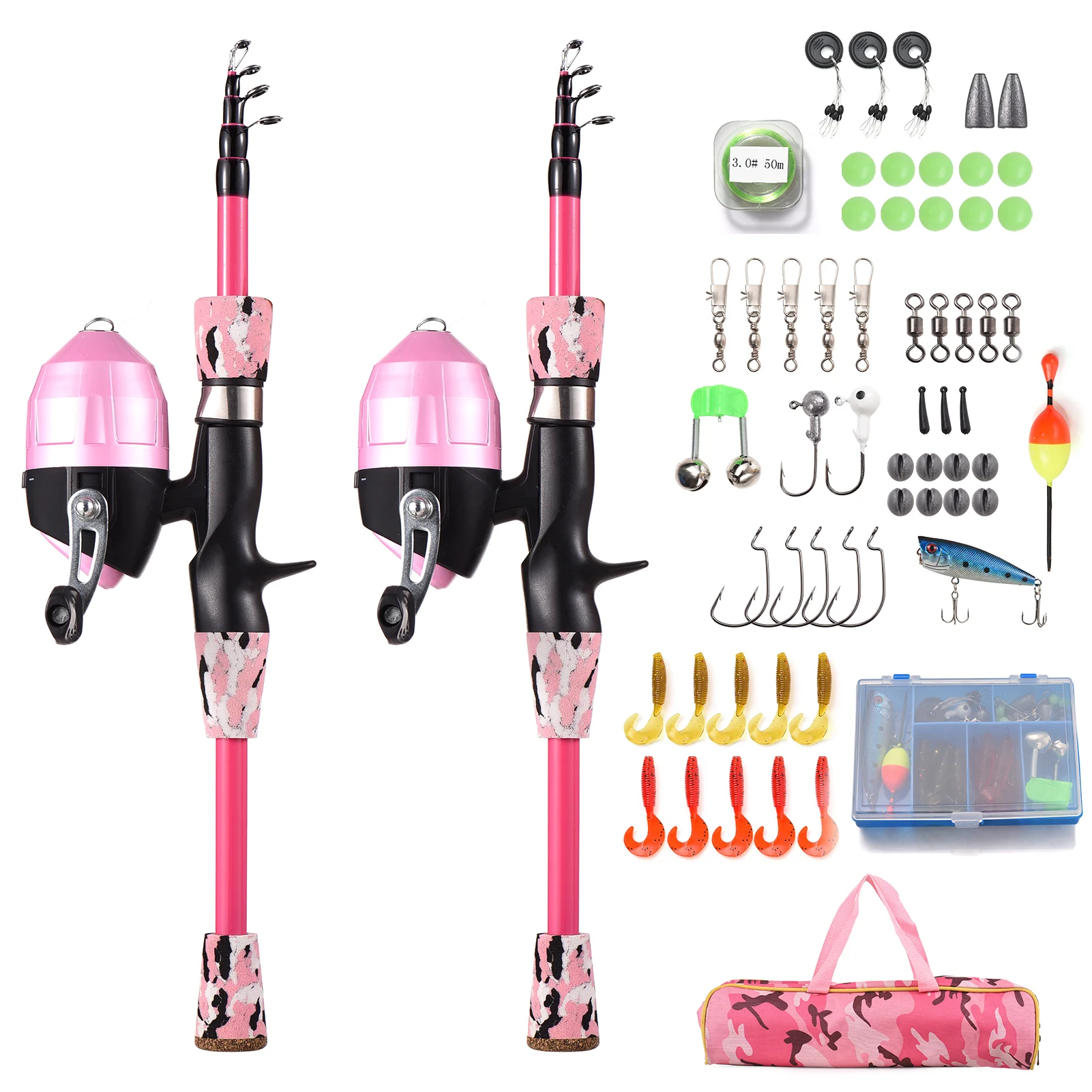 

Детская удочка и катушка, полный комплект, телескопическая кастинговая Удочка 1,5 м/1,2 м с катушкой и крючками, Вертлюгами для приманки