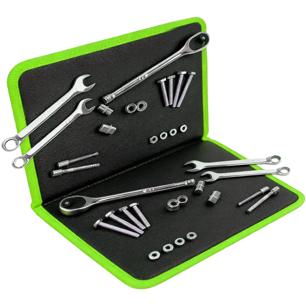 Folding Double Sided Magnetic Mat Designed for Holding Metal Tools Safely on Workbenches Vehicles and Job Sites