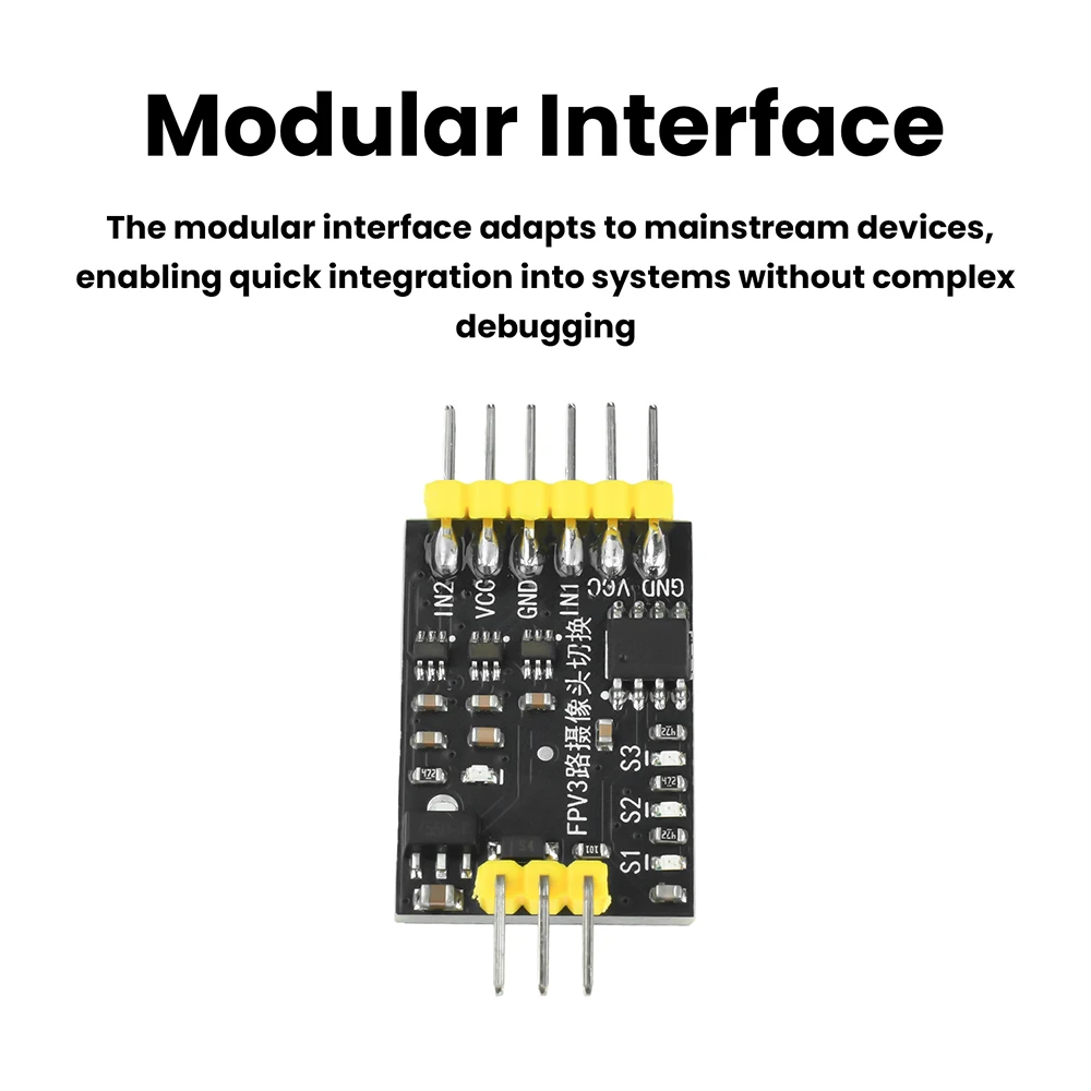 Módulo Conmutador de Video de 3 Canales DC5-12V con Control PWM para Cámaras FPV RC, Drones y Máquinas de Vuelo