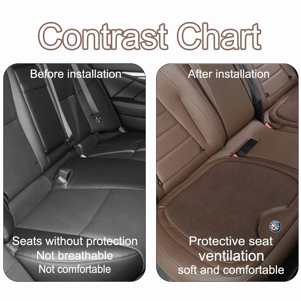 Summer Breathable Four Seasons Car Seat Cushion Protector Pad Front Pad Fit for Alfa Romeo Giulietta GT 159 156 Mito Sportiva