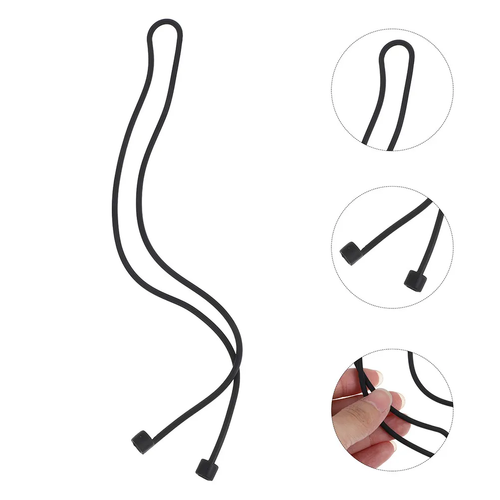 2Pcs Silicone Earbud Lanyard Soft Flexible Anti-Loss Strap Detachable Earphone Cord Compatible with AirPods Style Earbuds
