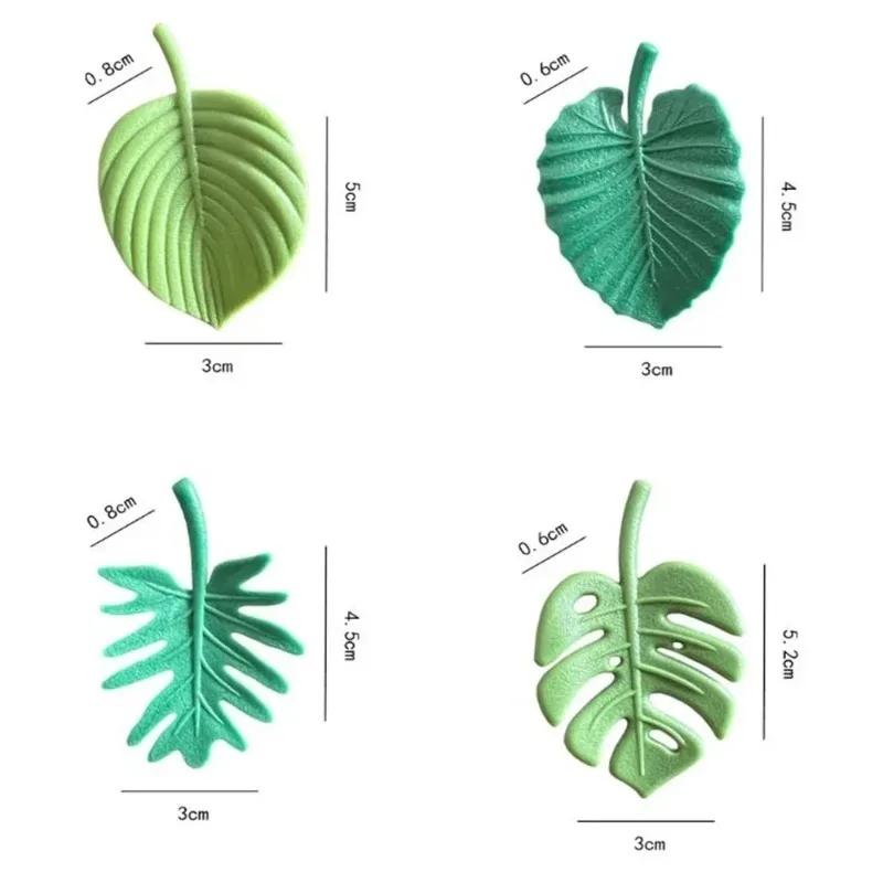 4 قطعة/الحزمة الإبداعية الأخضر السلحفاة ورقة مغناطيس الثلاجة للمطبخ رسالة مجلس مغناطيس الثلاجة ملصق هدية ديكور المنزل