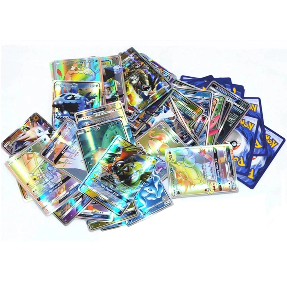 50-100Pcs Pokemon Card 100VMAX 100GX 200 GX Best Selling Children Battle French Spanish Version Game TOMY Pokemon Team  Cards