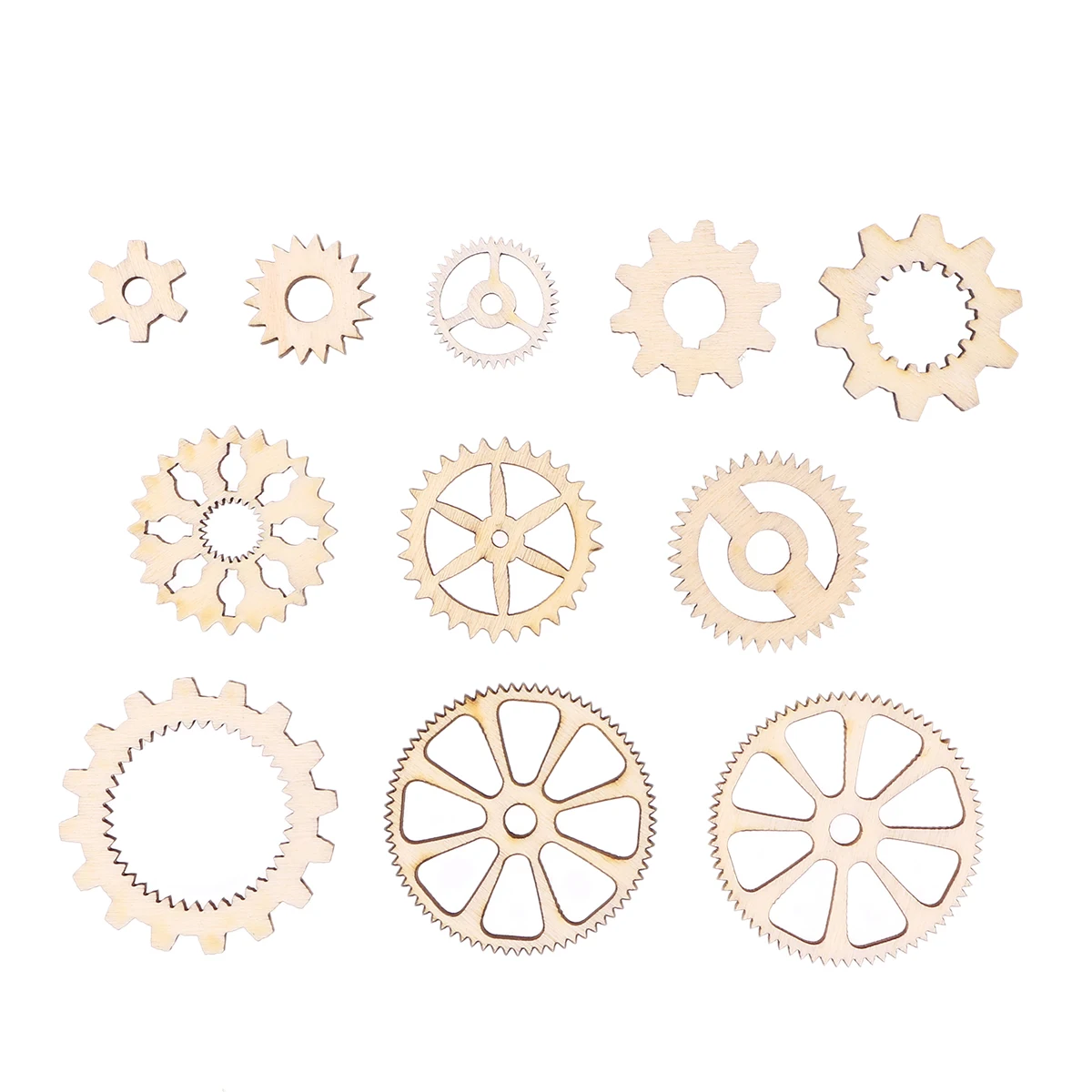20pcs Wooden Gear Craft High Gear Ornaments Quality Wood Cut Wood Ornaments Diy Craft Set Kids Handmade