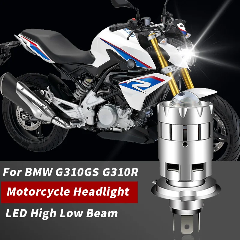 1X For BMW G310R G310GS Motorcycle H4 LED Lens Headlight Retrofit Accessories High Low Beam Cafe Racer Enduro HS1Moto Front Lamp