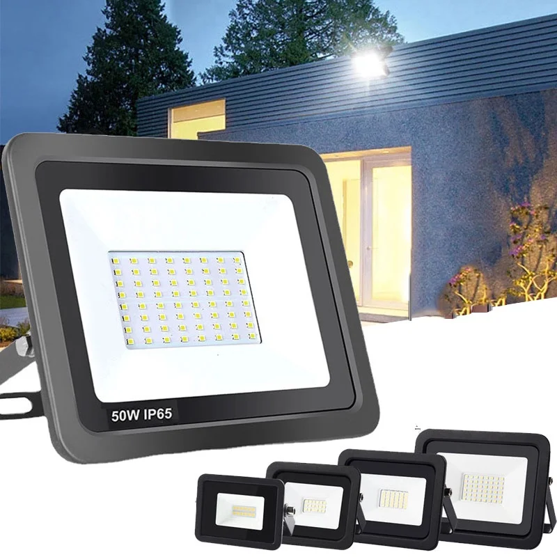 

LED Flood Light 100W 50W 30W 20W 10W DC 220V Outdoor IP66 Waterproof Reflector Spotlight Street Light Wall Lamp Garden Lighting