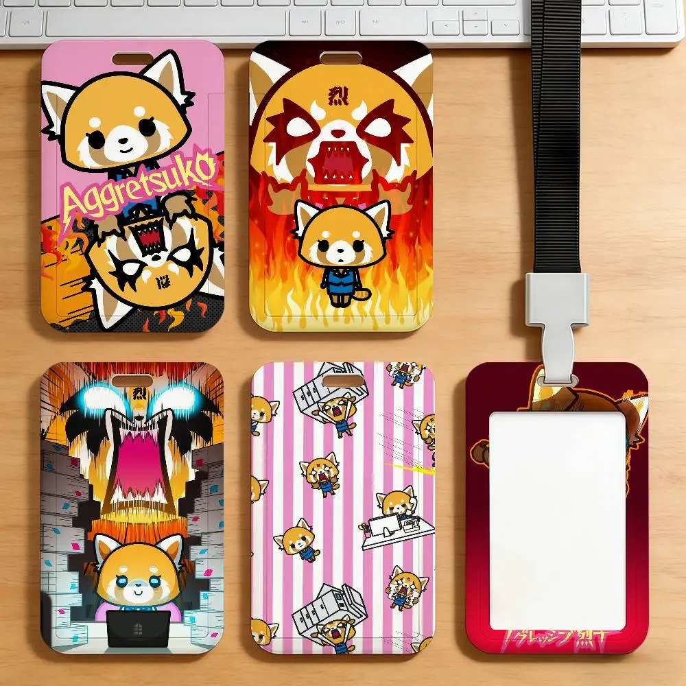 

Cute A-Aggretsuko Cartoon Sa Card Holder Student Campus Meal Cards Public Transport Subway Cardcase