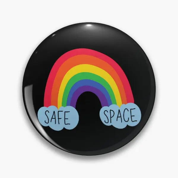 Safe Space Rainbow  Soft Button Pin Brooch Badge Cartoon Metal Hat Lover Jewelry Lapel Pin Women Funny Gift Fashion Collar