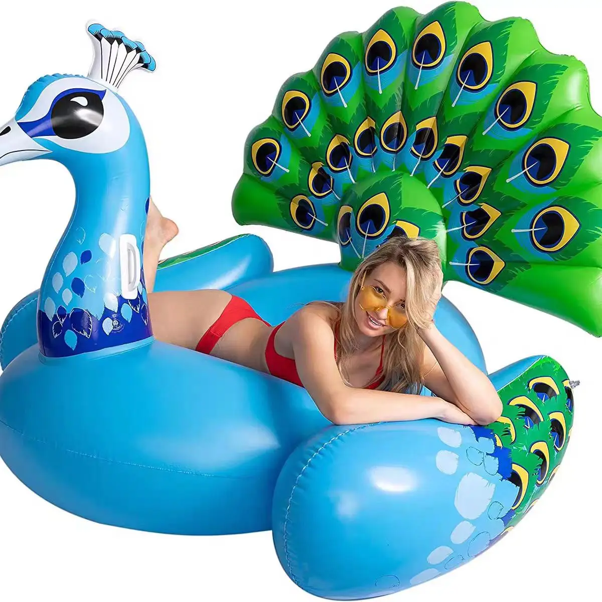 

Thickened Peacock Inflatable Recliner PVC Outdoor Pool Float Seat (100-500kg)