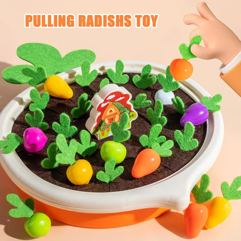 

Baby Montessori Carrot Harvest Pull Radish Memory Sorting Board Games Fine Motor Skills Educational Sensory Toys Toddlers Gift