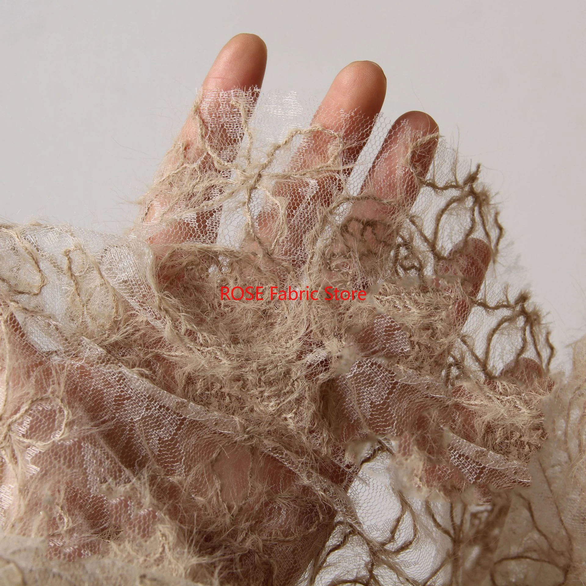 

1-ярдовая мягкая кружевная сетка с перьями, декоративные головные уборы, дизайнерская ткань, модная вышитая ткань