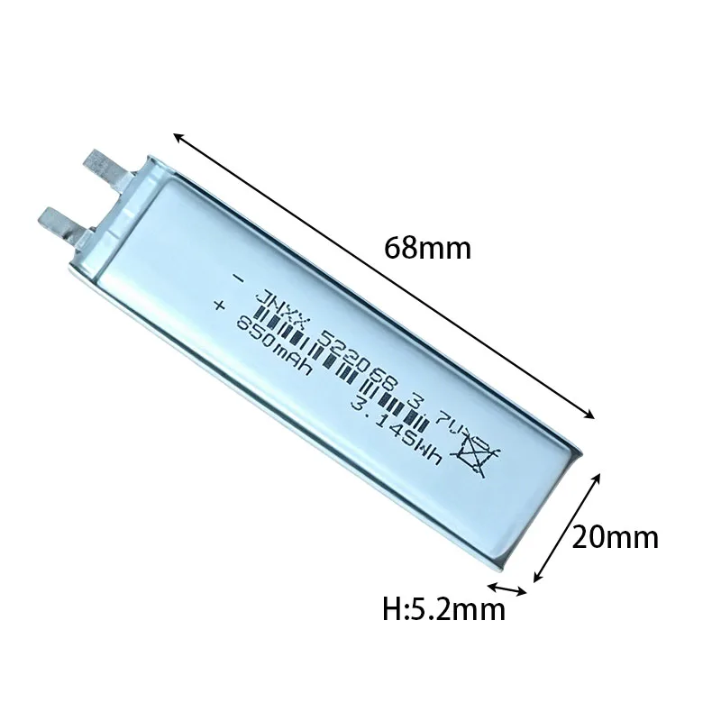 522068 3.7V 850mAh Rechargeable Lithium Polymer Battery Electronic Products Small Fan Digital LED Light MP3 MP4