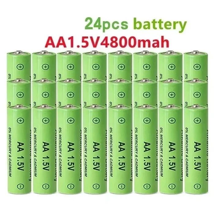 2024 Best-selling 100% AA Rechargeable Battery 1.5V 4800mAh, Alkaline Technology for LED Lights, Toy Cameras