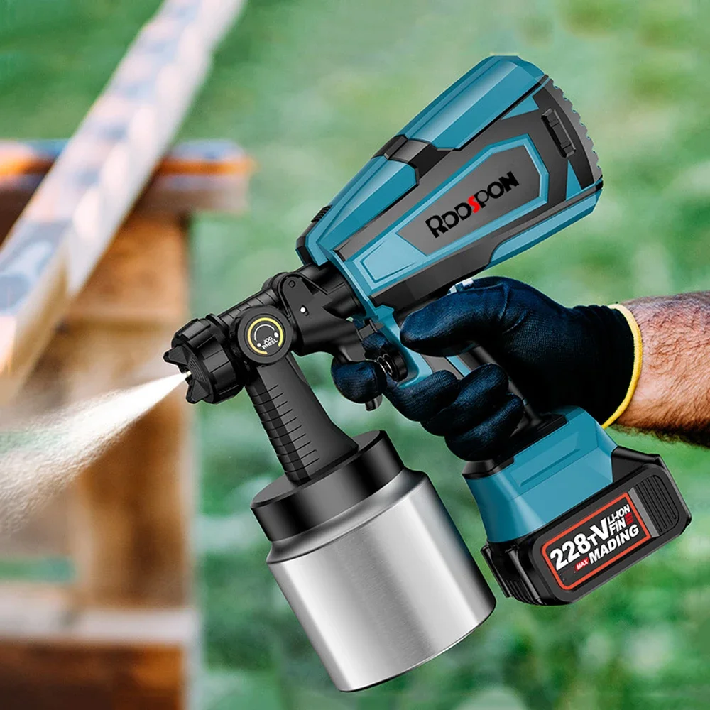 Automatyczny bezprzewodowy pistolet natryskowy RDDSPON rozpylacz farby profesjonalny 1000ml 5 dysz aerografu do 18v Makita