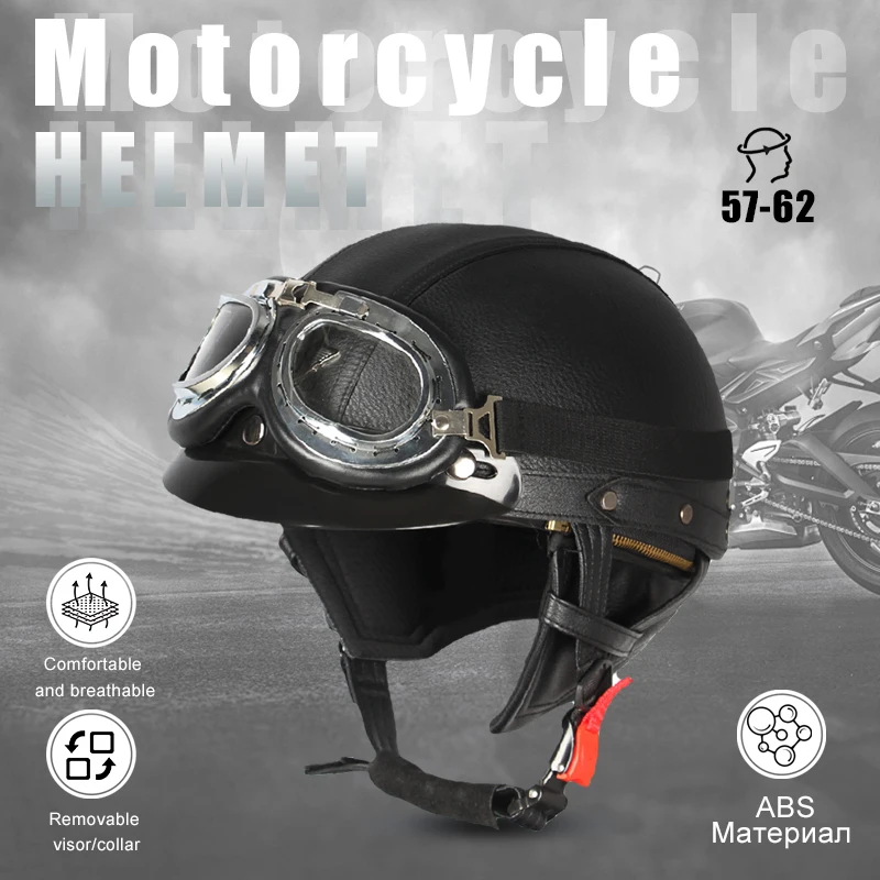 

Retro Motorcycle Helmet DOT Certification Moto Helmet Men Women Half Helmet Casco Four Seasons Riding Scooter Capacetes