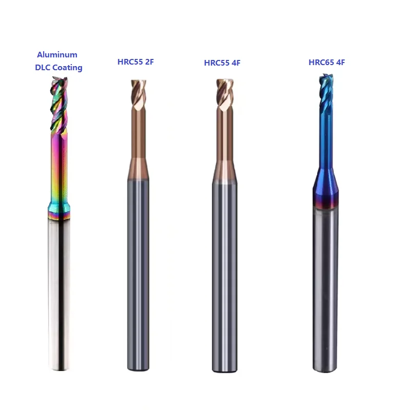 CNC 밀링 커터 긴 목 플랫 엔드밀, 텅스텐 카바이드 엔드밀, HRC55 HRC60 HRC65, 2/3/4 플루트, 1 개
