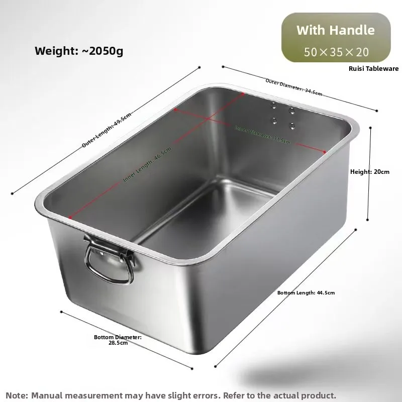 

Stainless Steel Rectangular Fried Food Tray Barbecue Plate Deepened Home Use Dumpling Container with Lid Picnic Dining Set