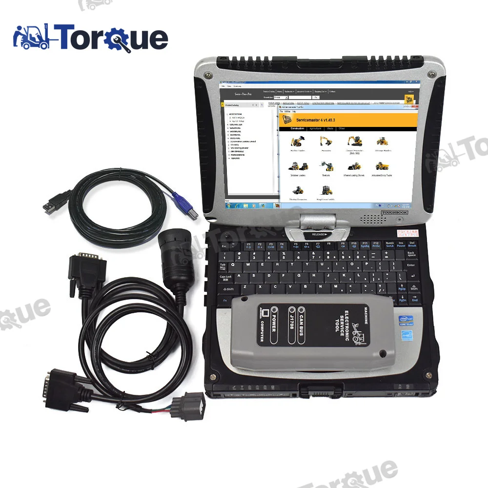 for JCB diagnostic V21.2.6 kit JCB Electronic Service Master 4 Truck Diagnostic tool Heavy duty equipment with SPP CF 19 laptop