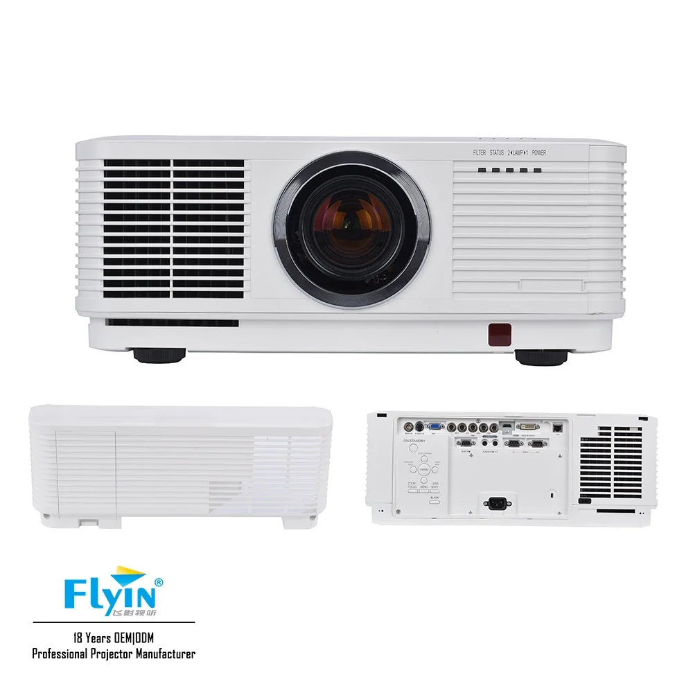 FLYIN 4K Cinema Projector on Sale 12000 Lumens Dual Lamp 24h Working DLP Edge Fusion 3D Mapping Holographic Projection Home Use