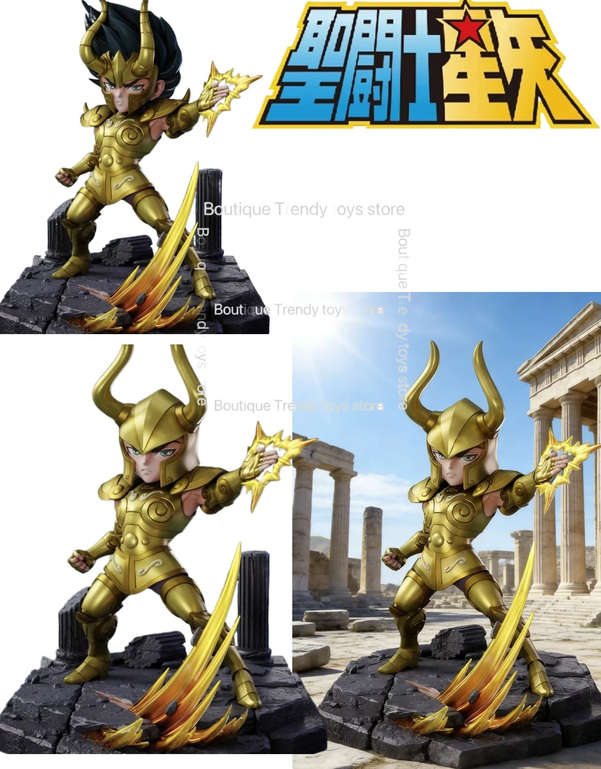 

Anime Zodiac Gold Warrior Capricorn Knight Figure - Saint Seiya Style Collectible Model Toy