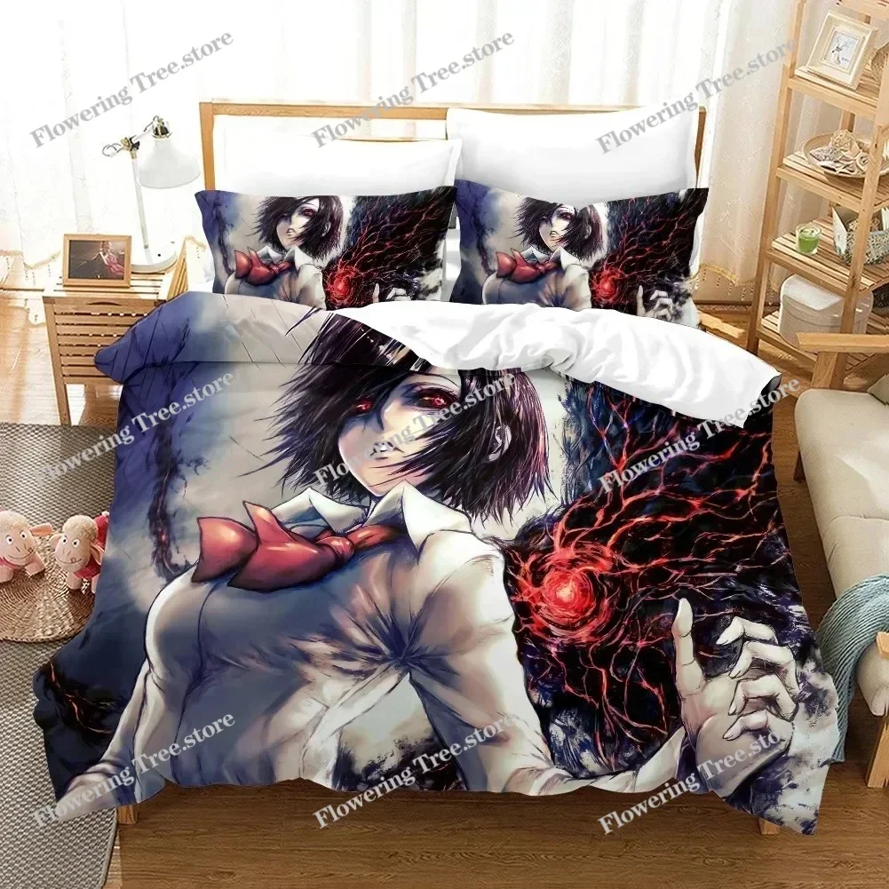 3D Print Anime Tokyo Ghoul Kaneki Ken Bedding Set Duvet Cover Bed Set Quilt Cover Pillowcase Comforter king Queen Size Boy Adult