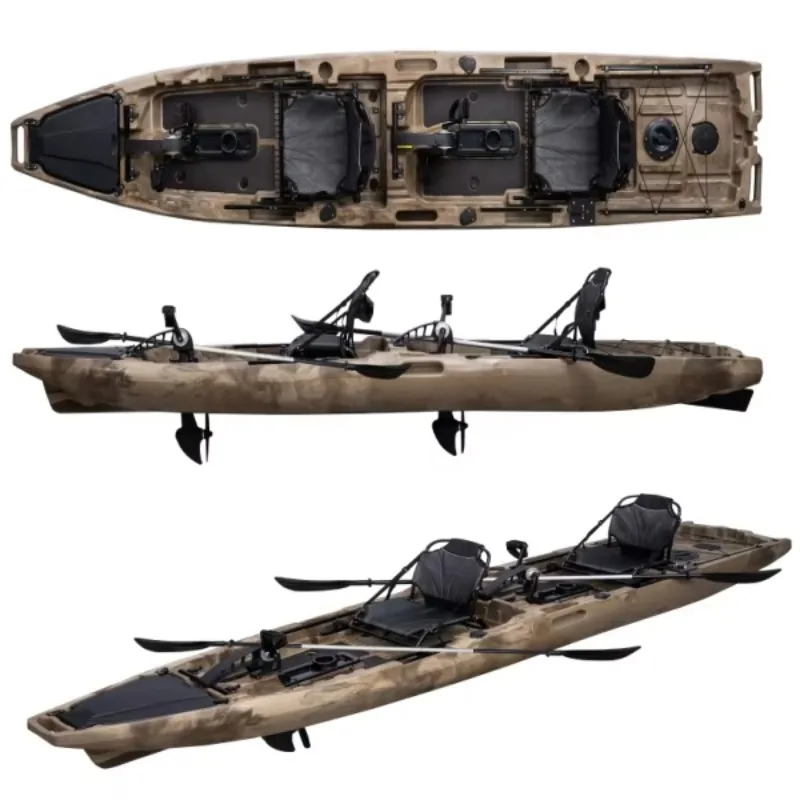 El mejor Kayak de pesca 2025 experiencia 13 pies Rotomolding Pedal Drive plástico pescado Kano canoa plástico motorizado Kajak Ldpe /hdpe