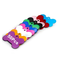 Blank Pet Identificação Tags para Gravador Laser, Gato personalizado e Dog Tags, DIY Esculpido Pet Names, por atacado, 50 pcs