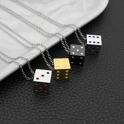 Hip-hop Fashion Titanium Steel Lucky Dice Necklace Men And Women Couple Pendant Jewelry
