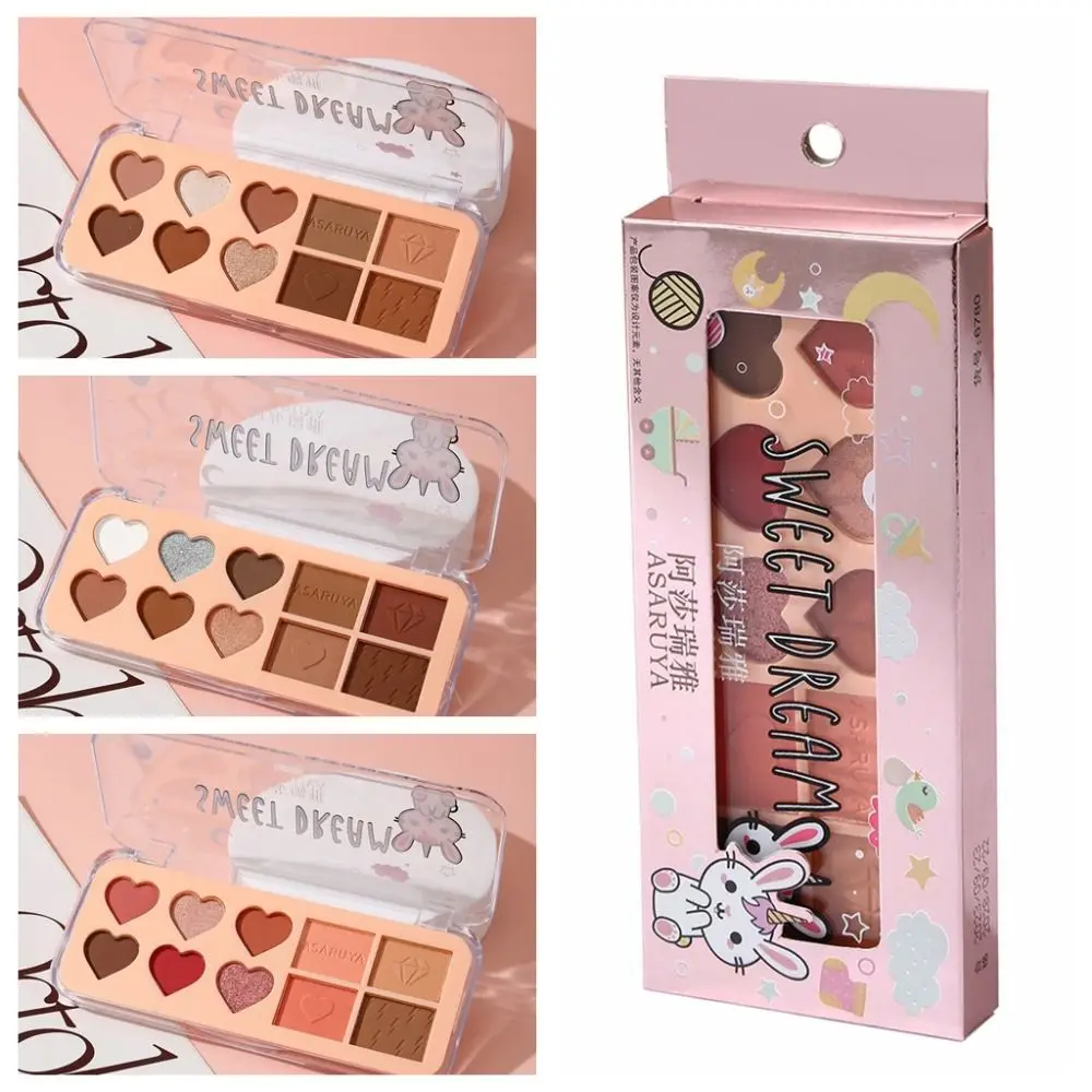 

Sweet Portable Folding Eyeshadow Waterproof Mini Beauty Makeup Kit Long-Lasting Shiny Eyeshadow Powder Women
