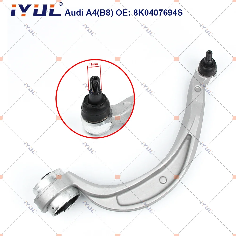 IYUL A Pair Front Lower Suspension Control Arm Curve 17mm For Audi A4 8K2 8K5 8KH B8 A5 8F7 8TA Q5 17mm 8K0407693S 8K0407694S