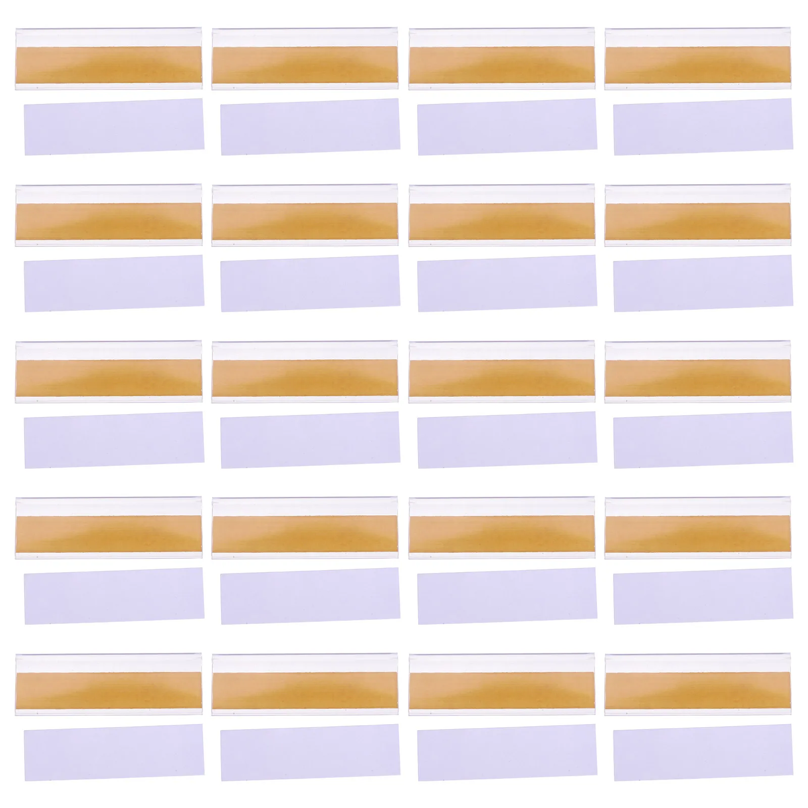 

20 Pcs Transparent Adhesive Material Identification Cards 7 6x2 5cm PVC Labels for Office Library Shelf Tag Holders Price