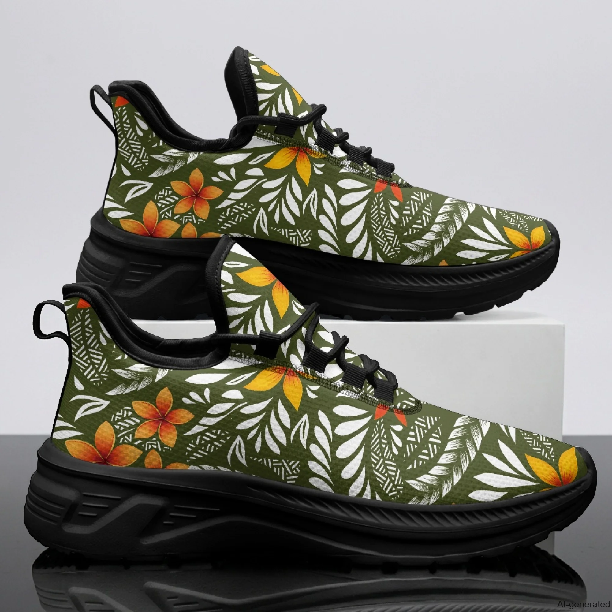 XIXIRIMIDO Womens Walking Shoes Hawaiian Print Football Sneakers Mens Gym Sports Casual Fashion Shoes Trainers Shoes 35-48