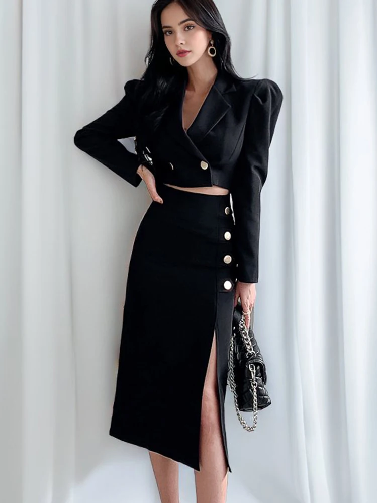 2 Piece Sets Women Outfit 2024 Spring Summer New Arrivals Black Dress Sets Office Lady Work 2 Piece Set