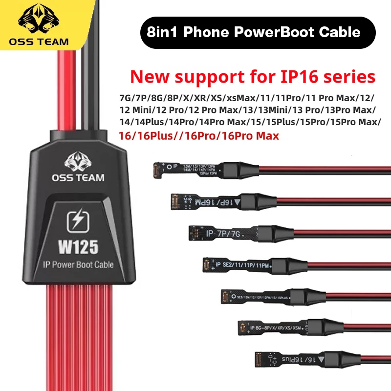 

Кабель для зарядки OSS W125 IP Power Boot 5A для iPhone серий 7-17, ремонтный кабель с ультрамягким силиконовым проводом и высокой износостойкостью
